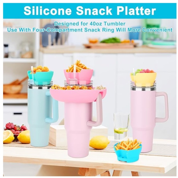 Turquoise Snack Bowl for Stanley 40 oz Tumbler with Handle - Picture 6 of 6